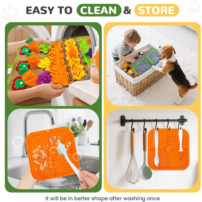 Нюхальна килимок для собак великих порід та силіконовий килимок для ласощів, інтерактивна іграшка-головоломка, щоб зайняти собаку, розвиваюча нюхальна килимок для повільного годування. Розміри: 76,2 x 45,7 см (килимок) + 20,3 x 20,3 см (силіконовий килимо