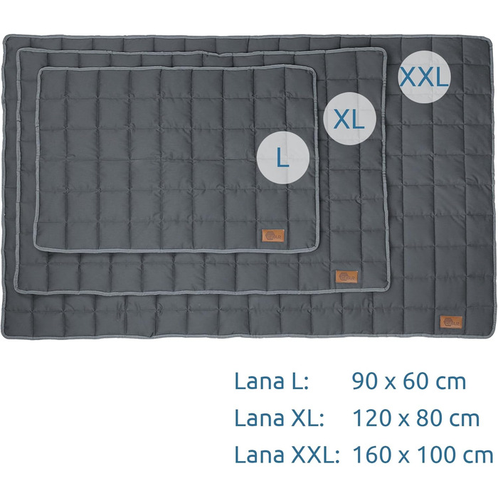 Килимок для собак Your Gear Lana, 120 x 80 см, бавовна Oeko-Tex, м'який, міцний, для дому та вулиці