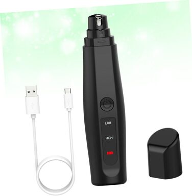 Електричний триммер для когтів домашніх тварин HEMOTON - для собак та котів. Безпечний та зручний у використанні. Чорний колір