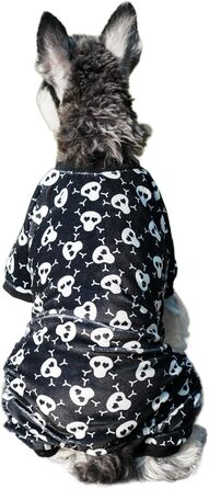 Піжама для собак з принтом черепа на Halloween, XL, біла. Костюм-піжама для собак, костюм на Хелловін, XL