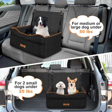Автокрісло для собак VavoPaw, чорне, M: для собак до 25 кг, з м'якою подушкою та страхувальним ременем