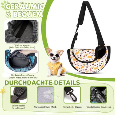 Сумка-переноска для собак та котів ALLOPET, бежева, для маленьких порід, для активного відпочинку та кемпінгу