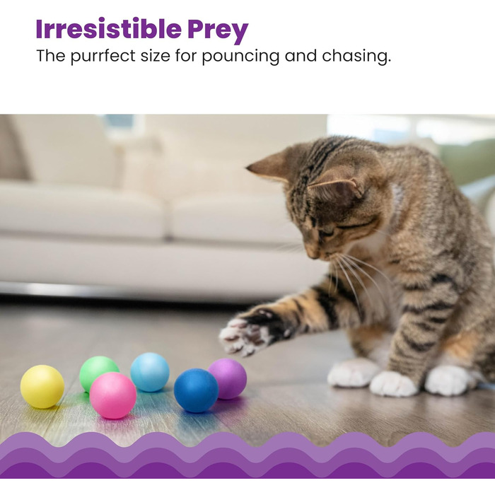 Petstages змінні кульки для котячого треку, 6 шт, різнокольорові
