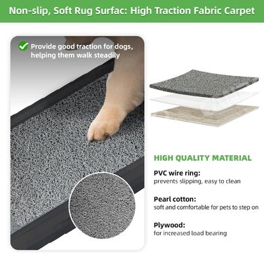 Рампа для собак Hunderampe Auto Klappbar: складана, 170 см, з антиковзким покриттям для собак маленьких, середніх та великих порід. Підходить для авто, SUV, вантажівок, диванів та ліжок