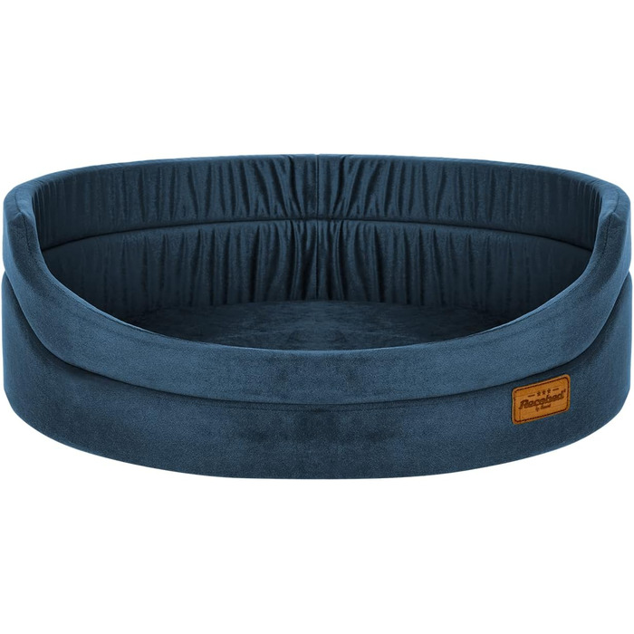 Крісло-ліжко для собак BALY, велюр, блакитний, розмір L (52x47 см)