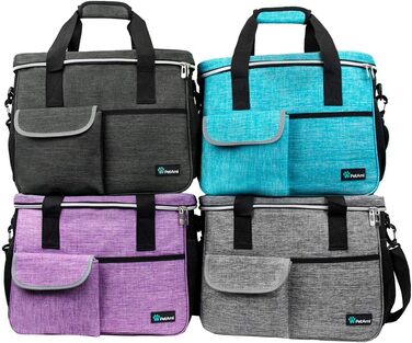 PetAmi переносна сумка для собак та котів, відповідна вимогам авіакомпаній, органайзер з багатофункціональними кишенями, контейнер для їжі та складний миска (Антрацит, маленька) Розміри: 37 x 19 x 30 см, Темно-сірий