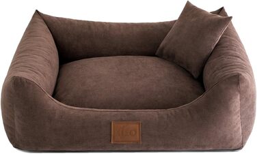 Leo4dog Диван-лежак для собак Sofa Sun, 6 розмірів, 4 кольори, м'яке собаче ліжко, подушка, диван, кошик, XXXL 140x105 см, коричневий