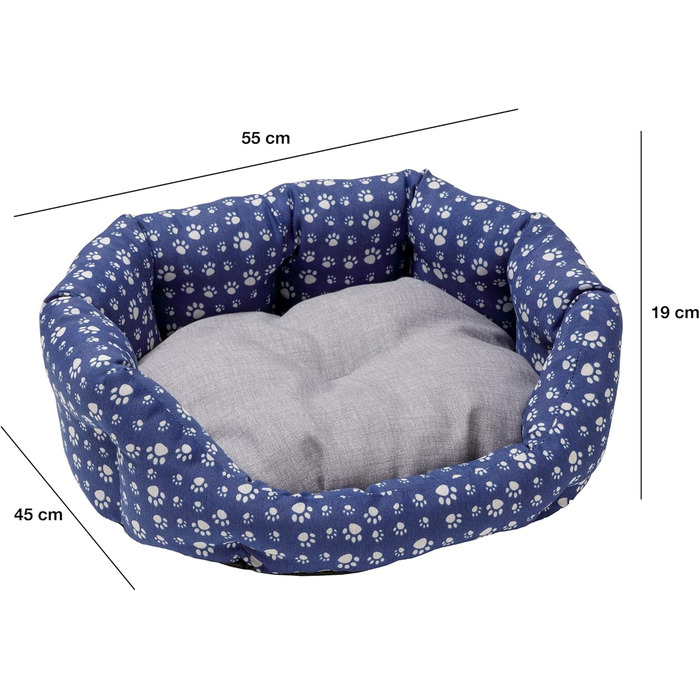 Кругле ліжко для собак та котів Baroni Hoe з м'якої тканини, 45x55 см, чорно-червоне з коронами