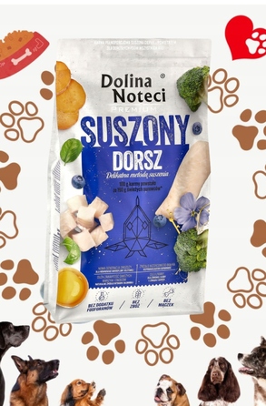 Преміум корм для собак Dolina Noteci з тріскою, 9 кг