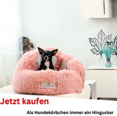 Кругле лежанка для собак Pfoten&nasen® Bärenpfote, 55-65 см, коричнева, XS, плюшеве, зручне, миється