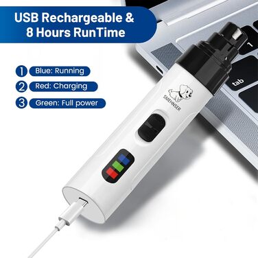 Електричний точило для кігтів домашніх тварин, для собак та котів, тихий, з алмазним насадженням