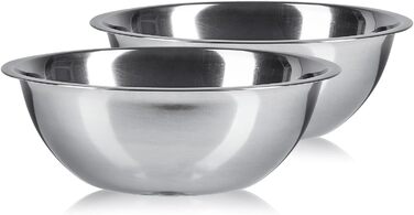 Набір кухонних мисок Pullmer (2 шт) з нержавіючої сталі, Ø 30 см. Ідеально підходять для мюслі, салатів, замішування тіста та сервірування. Їжа-безпечні, придатні для миття в посудомийній машині