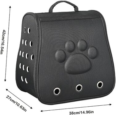 Переноска для котів та собак, чорна - легка, дихаюча, для маленьких та середніх порід