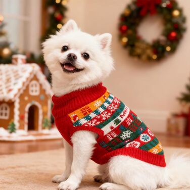 Пуловер для собак EXPAWLORER на Новий рік: теплий, модний, для малих, середніх та великих собак, розмір XL (S-M)
