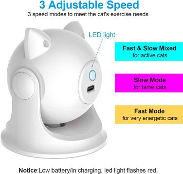 Автоматичний лазерний іграшковий пристрій для котів та цуценят VOVIGGOL, USB-зарядка, регульовані зони, інтерактивна мисливська іграшка для тварин