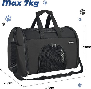 Транспортна переноска для котів та собак, дихаюча та складна, переноска для котів з регульованим плечовим ременем, знімна подушка