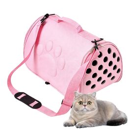 Трансформер для котів - сумка-переноска з регульованим плечовим ременем | Сумка для цуценят для подорожей, на вулицю, в літак, кемпінг, до ветеринара, в місто, рожева