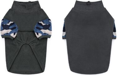 Флісовий пуловер для собак, теплий зимовий одяг, куртка, піжама, регульований виріз, одяг для домашніх тварин, цуценят, собак маленьких та середніх порід, розмір XS (темно-сірий). Обхват грудей XS: 30 см