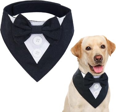 Нашийник для собак Kuoser, бандана для собак, аксесуари для собак, святковий нашийник для собак, чорний XS-XXL