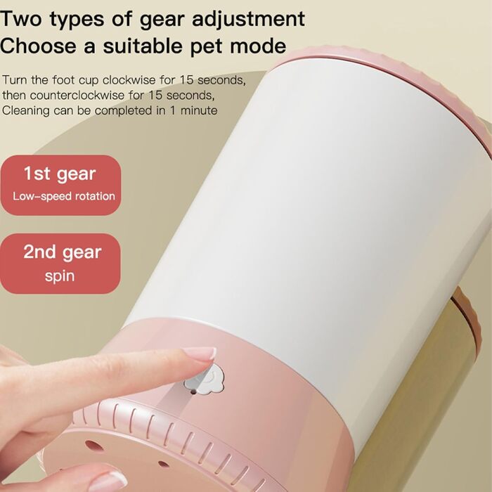 Електрична чаша для миття лап собак, автоматичний мийник лап для тварин, портативний мийник лап для домашніх улюбленців (білий/рожевий)