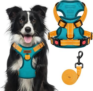 Собачий шлея MIDOG XL, не тягне, відбивні ремені, дихаюча сітка, регульована, синя