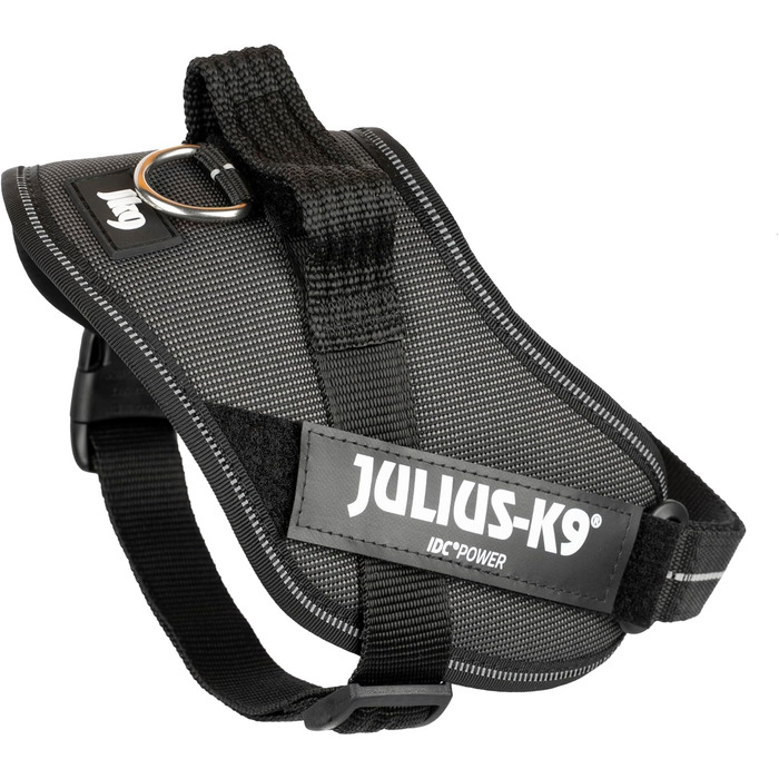 Шлея для собак IDC Powerharness, розмір 0/M, до 2 тонн, чорна/сіра