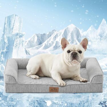 Ортопедичне ліжко для собак COZY KISS, велике та зручне, з піною у формі яйця, знімний чохол та водовідштовхувальна внутрішня підкладка (XL, 107x76x18cm, M, 76x51x15cm)