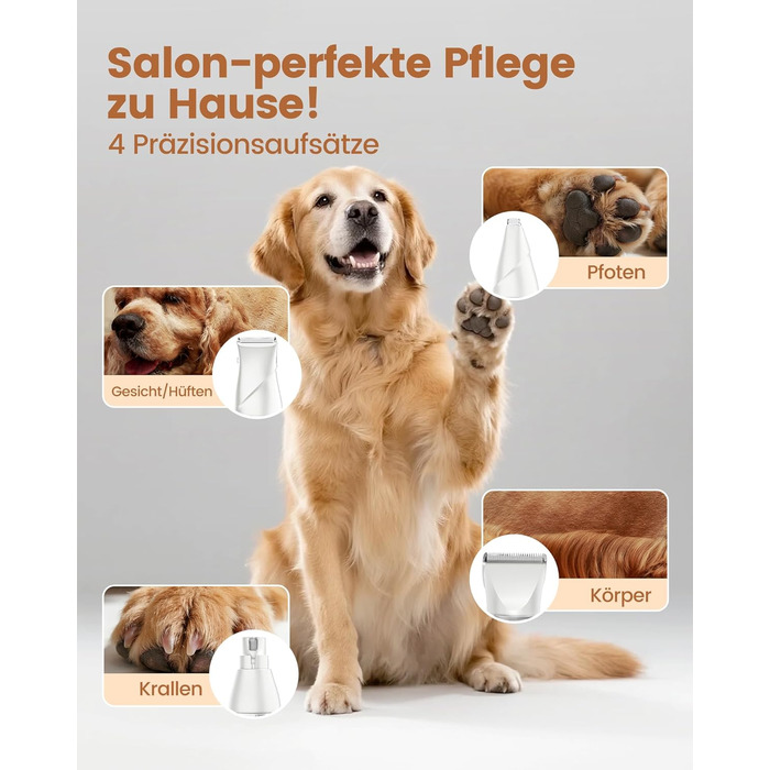 Набір 4 в 1 для догляду за собаками: машинка для стрижки, триммер для лап, точилка для кігтів, для собак та котів