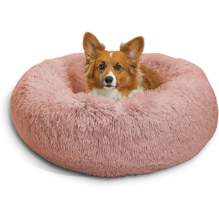 Кругле ліжко для домашніх тварин Best Friends by Sheri Calming Donut - ПУХНАСТЕ, ПУДРОВО-РОЖЕВЕ, 76x76 см