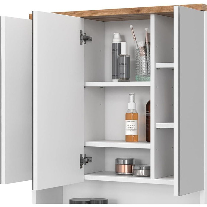 Дзеркальна шафа Vicco Eden для ванної, 40x84 см, колір дуб артизан/білий
