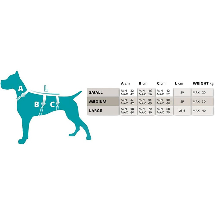 Шлейка для собак Ferplast ERGOTREKKING Large, чорна, велика, з 6 застібками, відбиваючими елементами та регулюванням, для грейхаундів