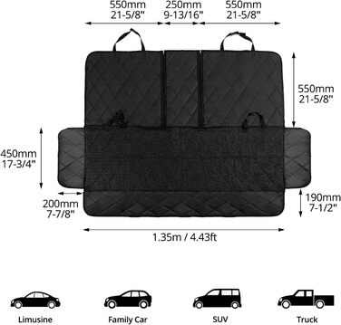 Захисний чохол на сидіння авто для собак QWORK®, універсальний, довговічний, для всіх авто, мінівенів та SUV