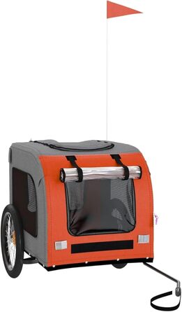 Причіп для велосипеда ARKEM для собак Оранжевий та Сірий, Oxford-тканина та залізо. Велосипедна корзина для собак