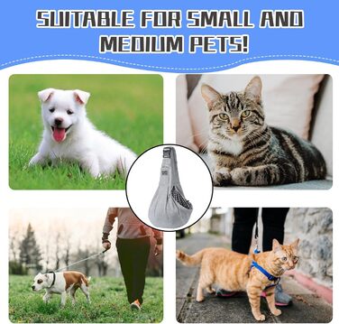 Тканина-слінг для цуценят, двостороння, звільняє руки для собак та котів, м'яка та зручна, регульована сумка-переноска для прогулянок, подорожей та покупок (чорна)