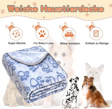 М'яка ковдра для собак та котів, 200x150 см, блакитна. Захист дивану, ковдра для подорожей.