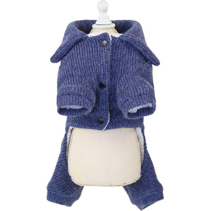 Теплий флісовий костюм для собак Wopuover, зимовий, для собак, блакитний (S)