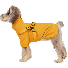 Водонепроникний дощовик для собак з блискавкою, світловідбиваюча куртка для цуценят, дощовик з отвором для шлейки, жовтий, розмір M