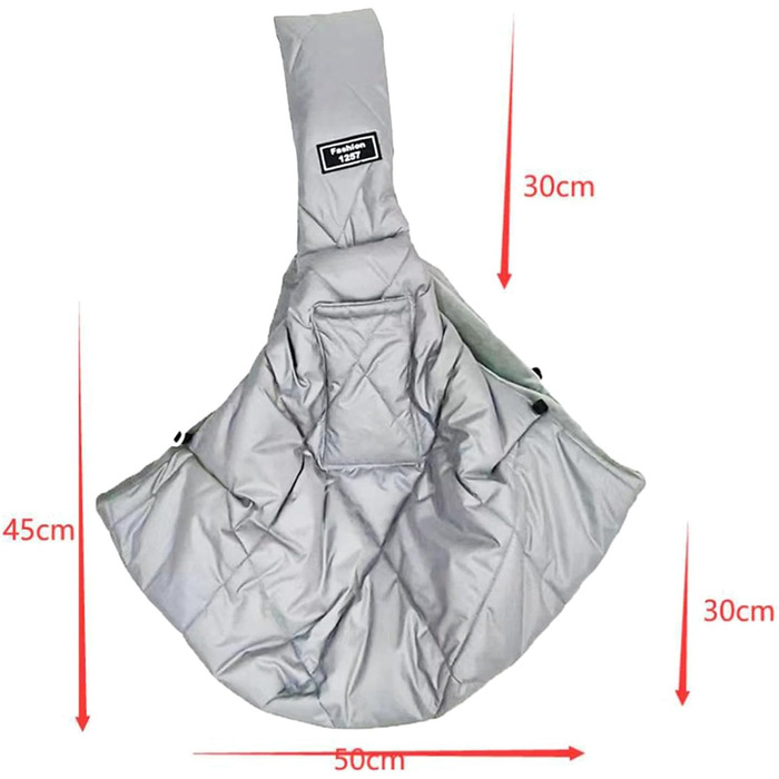 Сумка-переноска для собак та котів, зимова, з м'яким ременем, через плече, для маленьких тварин (Світло-сіра)