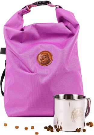 Сумка для собак Wilderdog, водовідштовхувальна, з портативною мискою для сухого корму та нержавіючою сталлю (фіалкова)