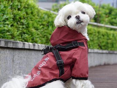 Водонепроникний дощовик для собак, дощова куртка з капюшоном для тварин, червоний, розмір XXL (56 см)