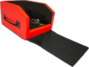 CopcoPet Автомобільне ліжко для собак, переносна клітка, захист сидіння авто, 55 x 105 x 38 см, червоно-чорний