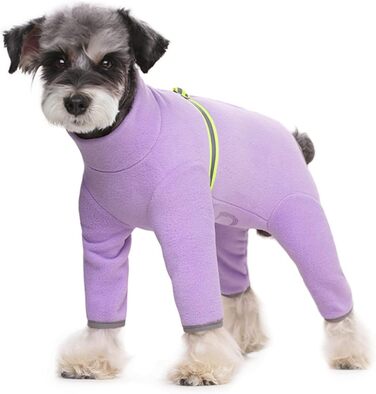 Теплий зимовий одяг для собак BT Bear: м'який флісовий костюм-піжама з відбивачем (фіолетовий, XS)