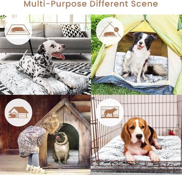 Делюкс лежанка для собак маленьких порід, м'яка підстилка в клітку, товста лежанка для собак, пухнаста килимок для домашніх тварин, 76.2 x 55.9 x 7.6 см, Сірий, Medium