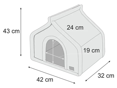 Будиночок для собак Doggy з екошкіри - R1 42x32x43