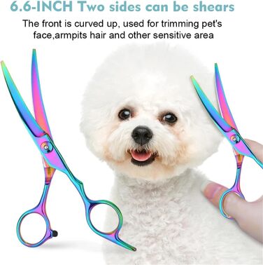 Професійний набір ножиць для собак 6 в 1: 6,6' - набір для стрижки шерсті собак, котів та інших тварин (чорний)