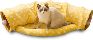 PETCUTE тунель-ліжко для котів, складаний ігровий тунель для великих котів, з шурхотом