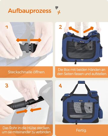 Клітка для собак Feandrea, переноска для собак XL, 81 x 58 x 58 см, з металевим каркасом та ручками, дихаюча, з кишенями