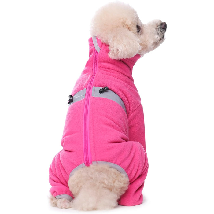 Зимовий комбінезон для собак YRRYGN, теплий флісовий костюм з кільцем D, для маленьких собак, світло-коричневий, розмір L (Hot Pink, XL)