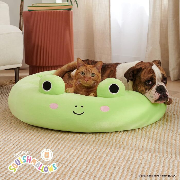 Squishmallows Wendy жаба - м'яке ліжко для тварин 75 см, офіційний плюш Jazwares, супер м'яке ліжко для домашніх тварин