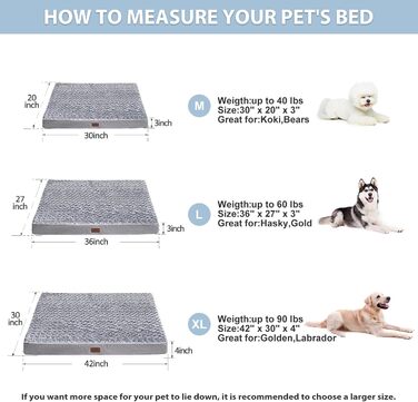Ортопедичне собаче ліжко WNPETHOME великого розміру, 107 x 76 x 10 см, сіре, з ефектом пам'яті, м'який плюш, знімний